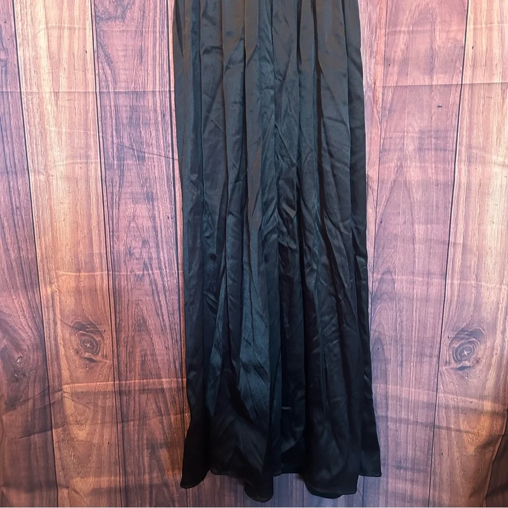 ZARA WOMAN CONTRAST MIDI DRESS ZW COLLECTION V-NECK WIDE STRAP Size XS - Picture 9 of 10